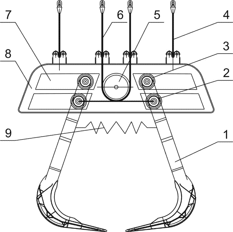 Translation-type flat-digging grab bucket