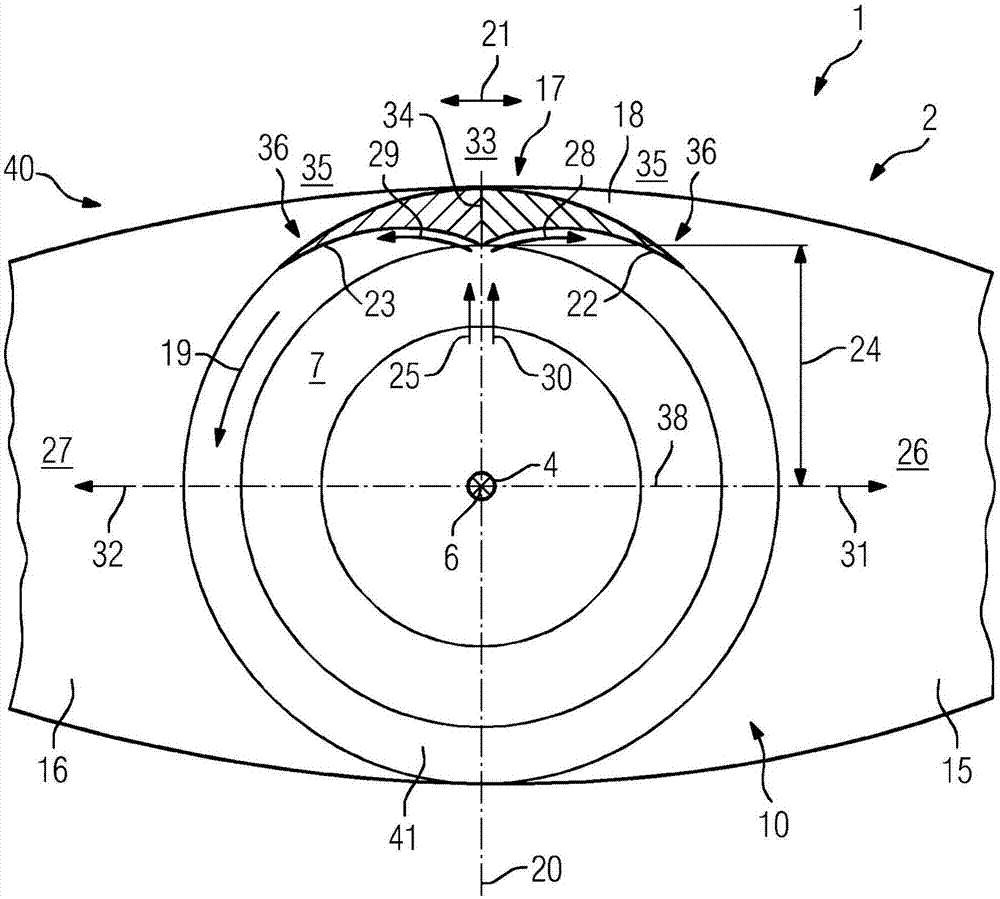 Thermal energy machine with flow guide devices in the diffusor