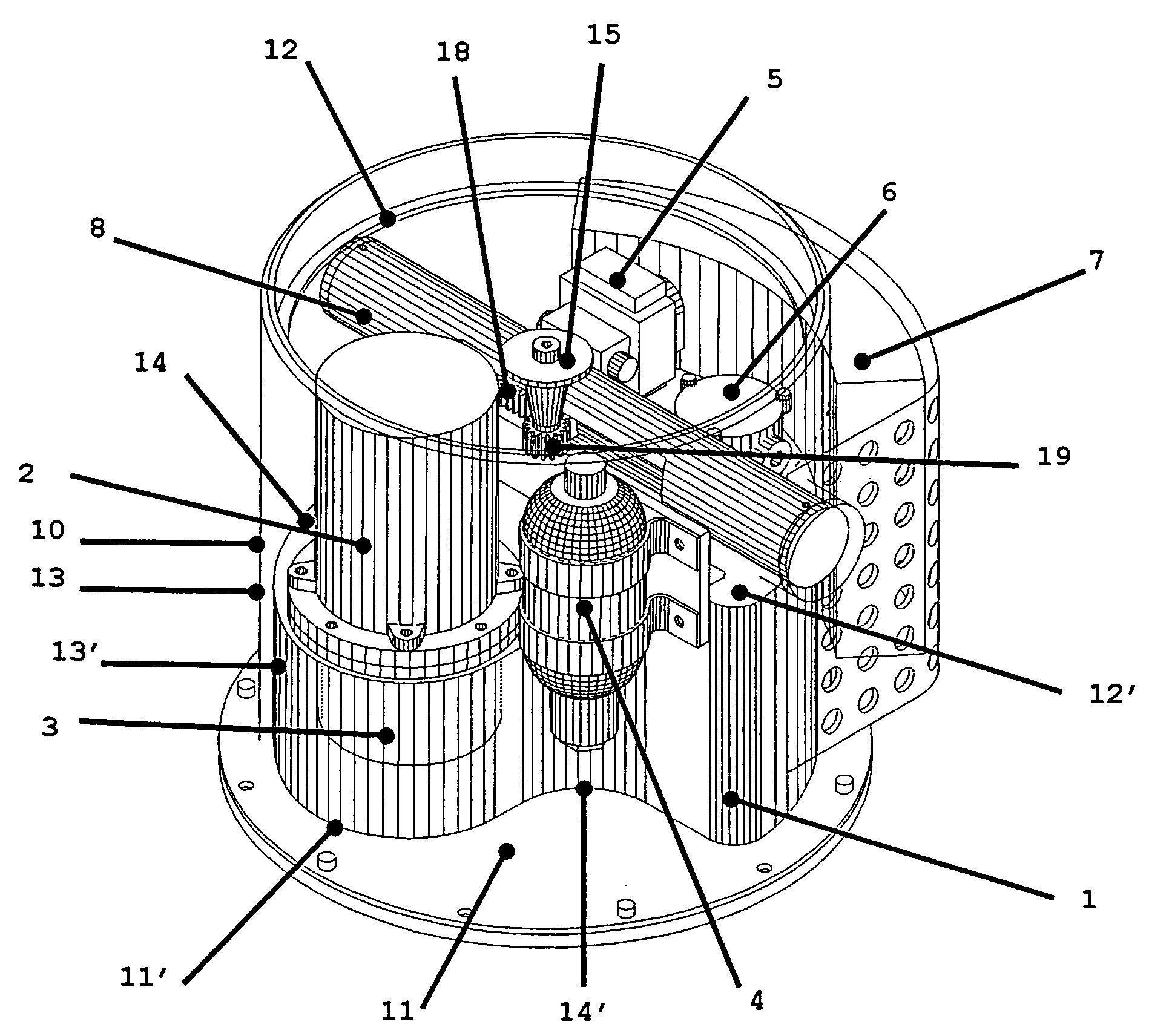 Compact electro-hydraulic generator to motorize cupola