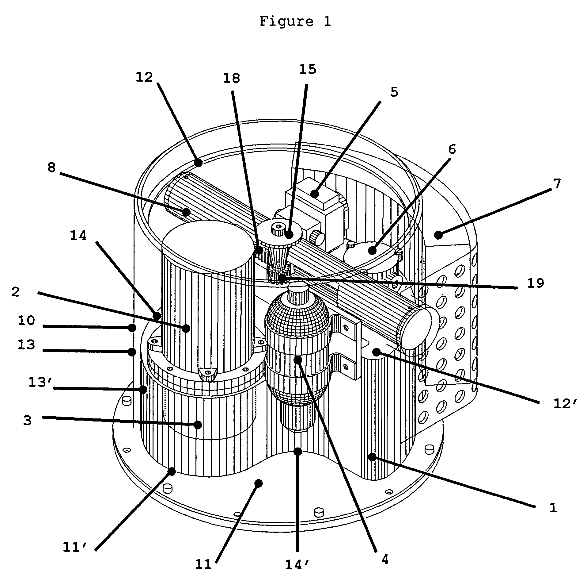 Compact electro-hydraulic generator to motorize cupola