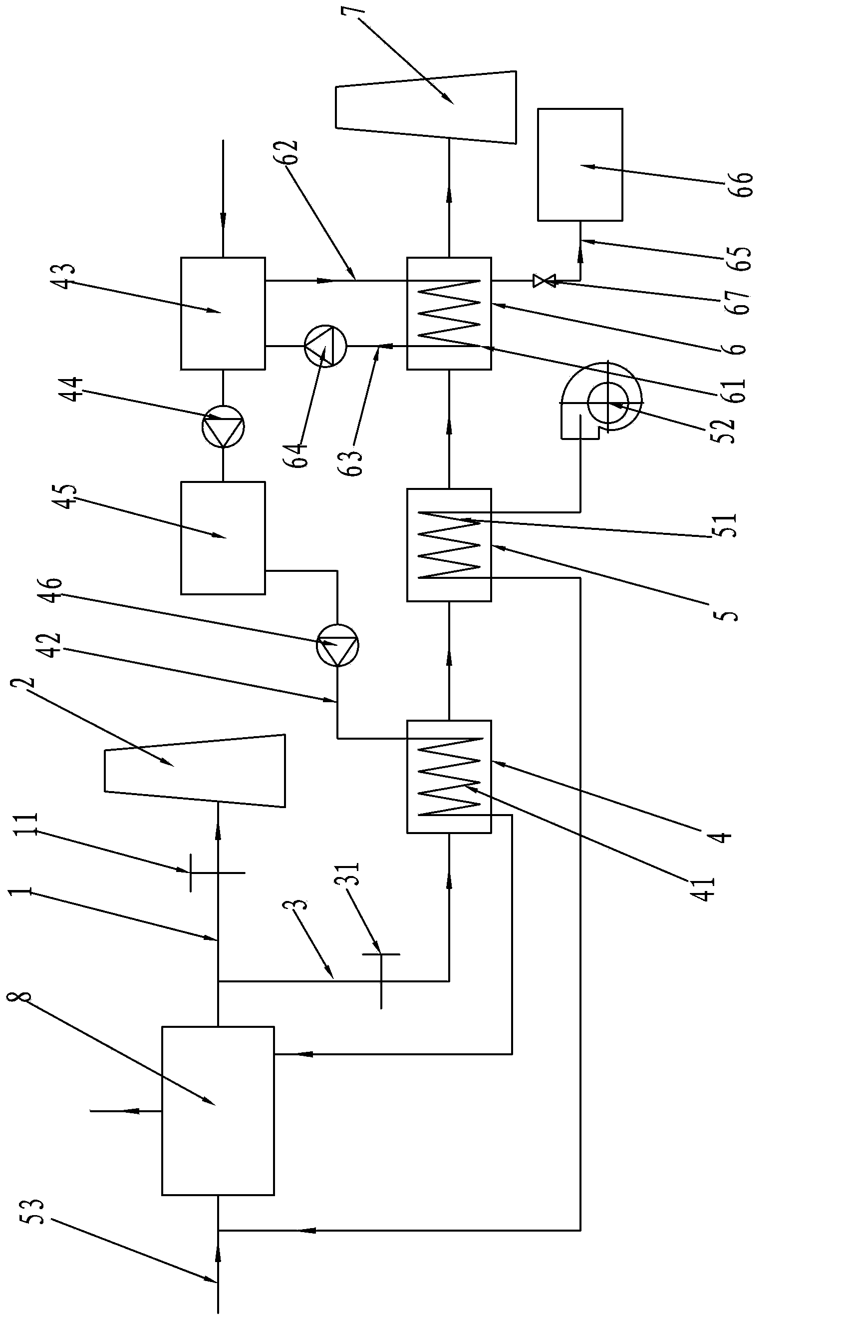 Gas-fired boiler afterheat recovering system and recovering method