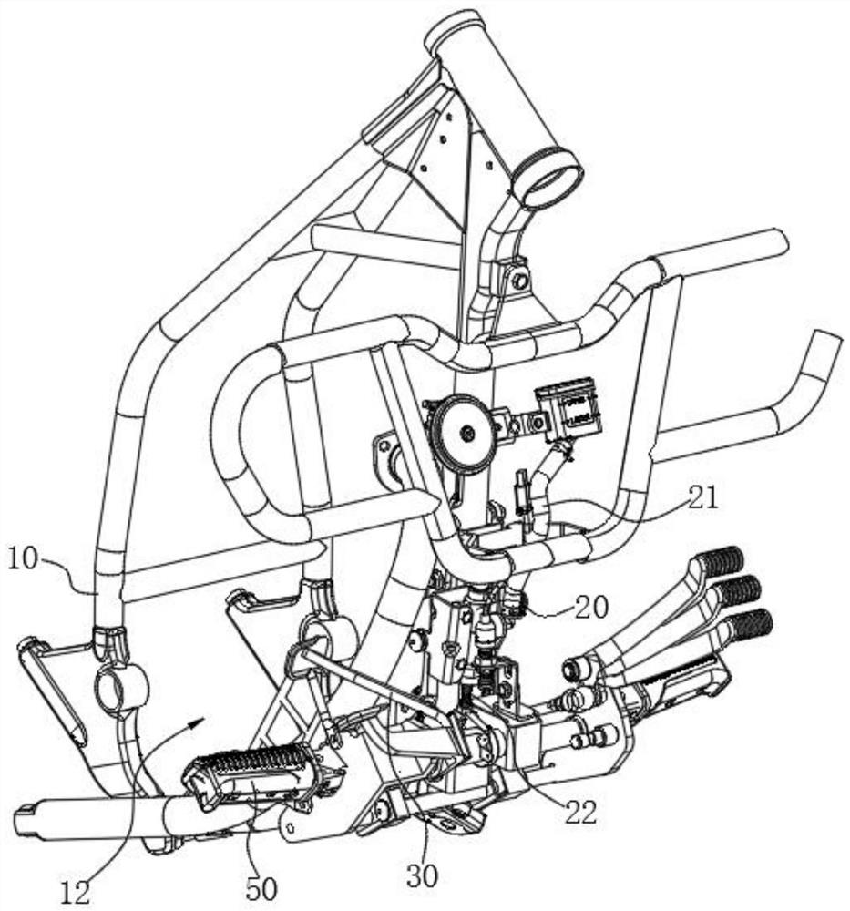 Brake system arrangement structure and motorcycle