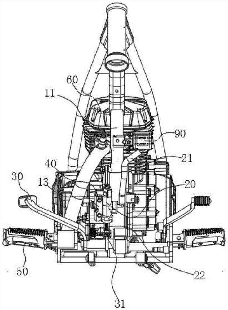 Brake system arrangement structure and motorcycle