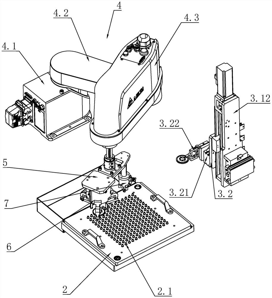 Round battery cover transferring and welding device