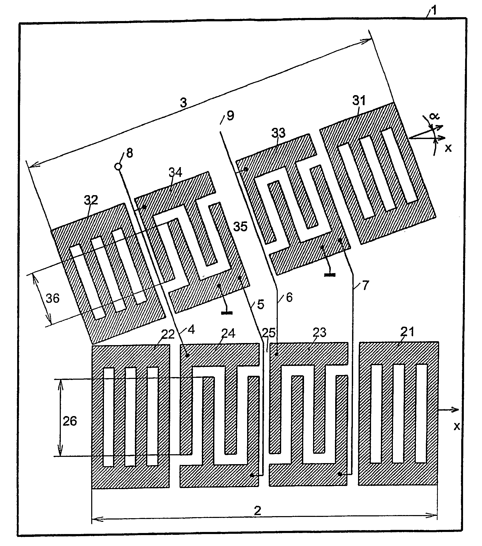 Oscillator with acoustic surface wave resonators