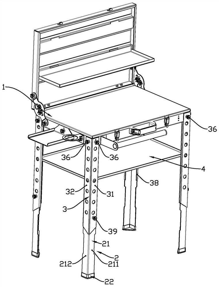 Portable toolbox foot stool mounting structure