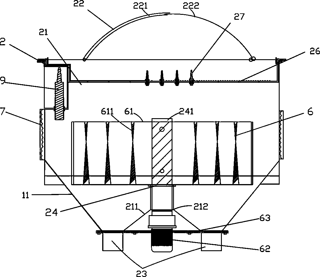 Pneumatic material feeding type automatic slag adding machine