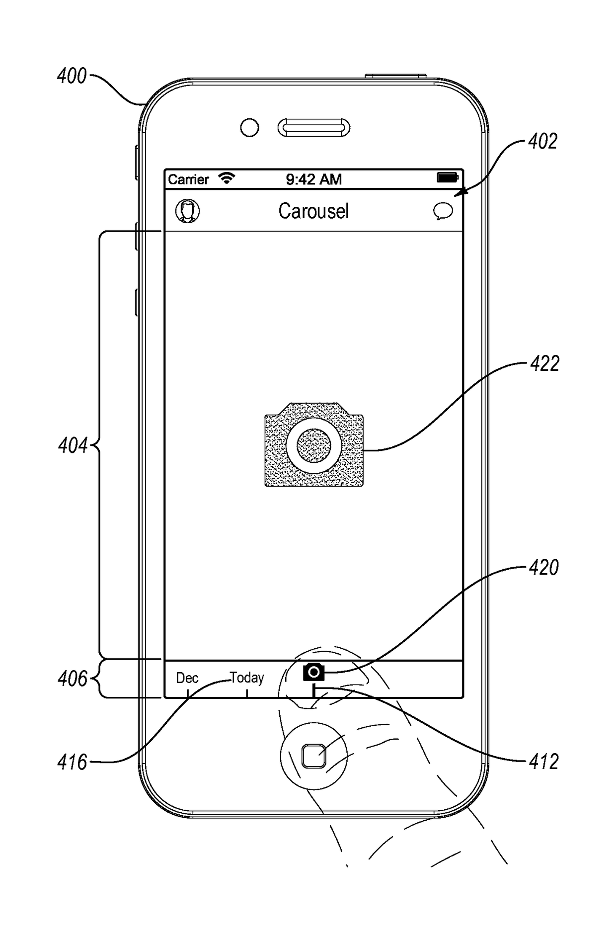 Activating a camera function within a content management application