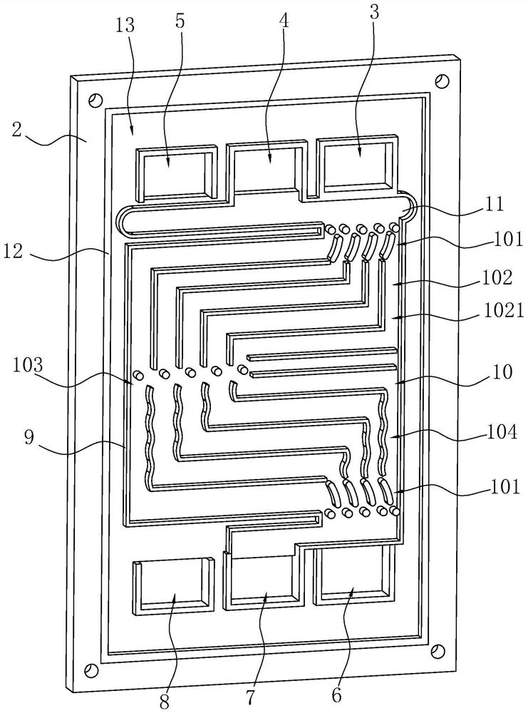 Air-cooled proton exchange membrane fuel cell metal bipolar plate and fuel cell thereof