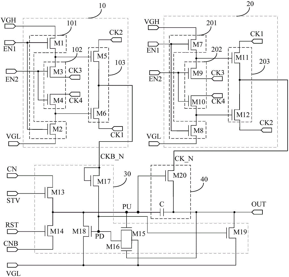 Shifting register unit, driving method, grid drive circuit and display device