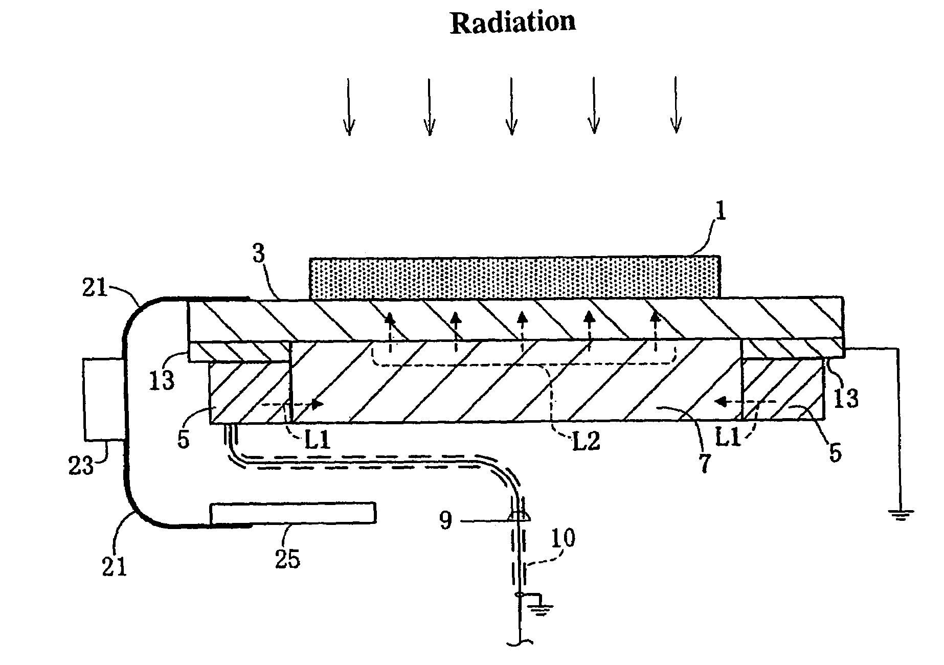 Two-dimensional radiation detector