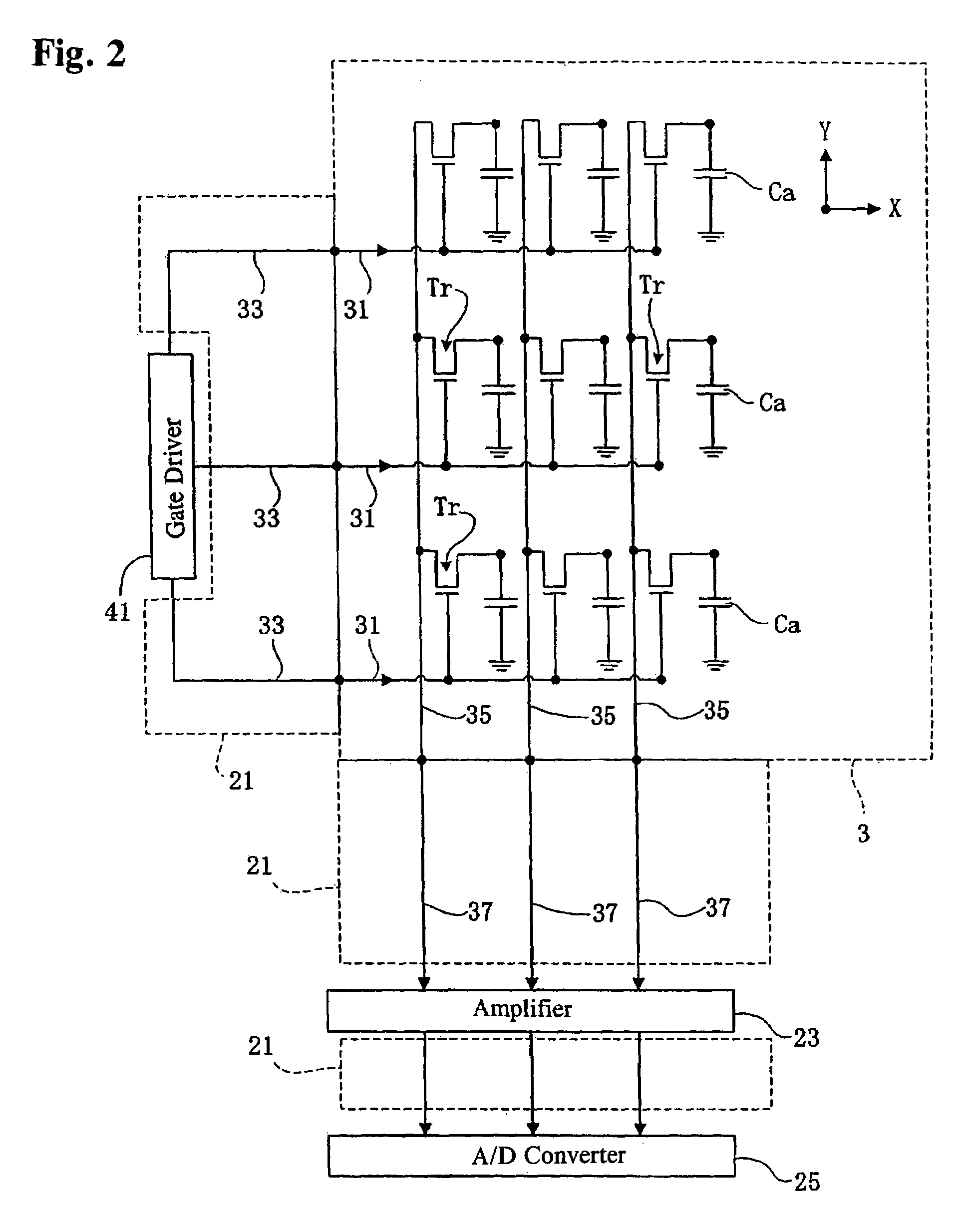 Two-dimensional radiation detector