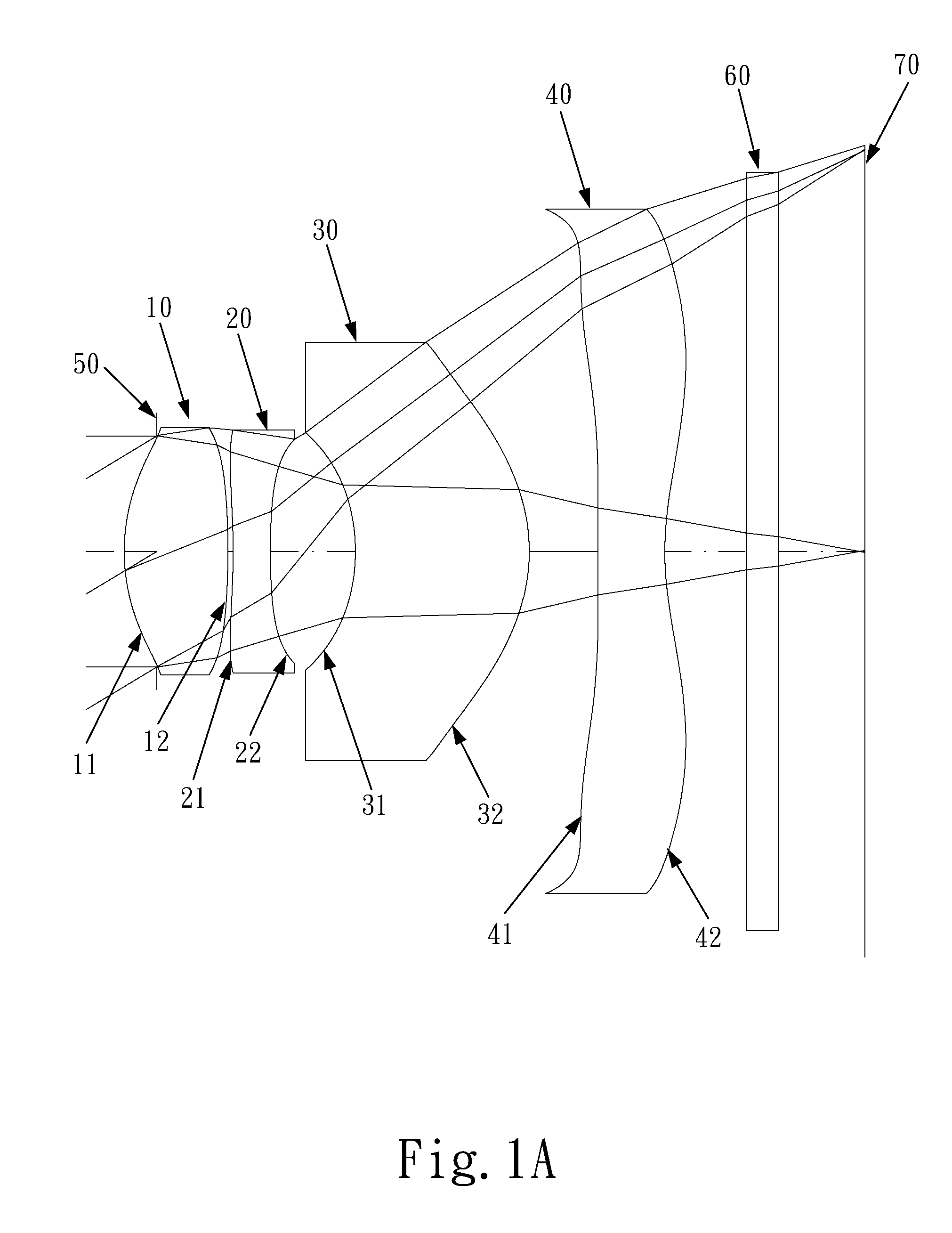 Optical lens system for taking image