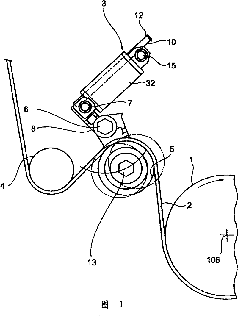 Adjusting device of belt tension