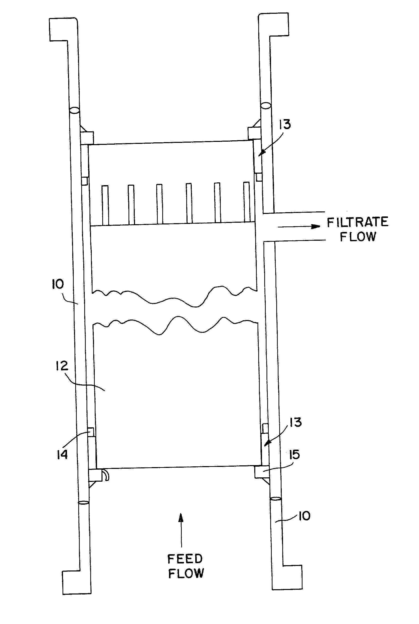 Airlift membrane device and membrane bioreactor and bioreactor process containing same