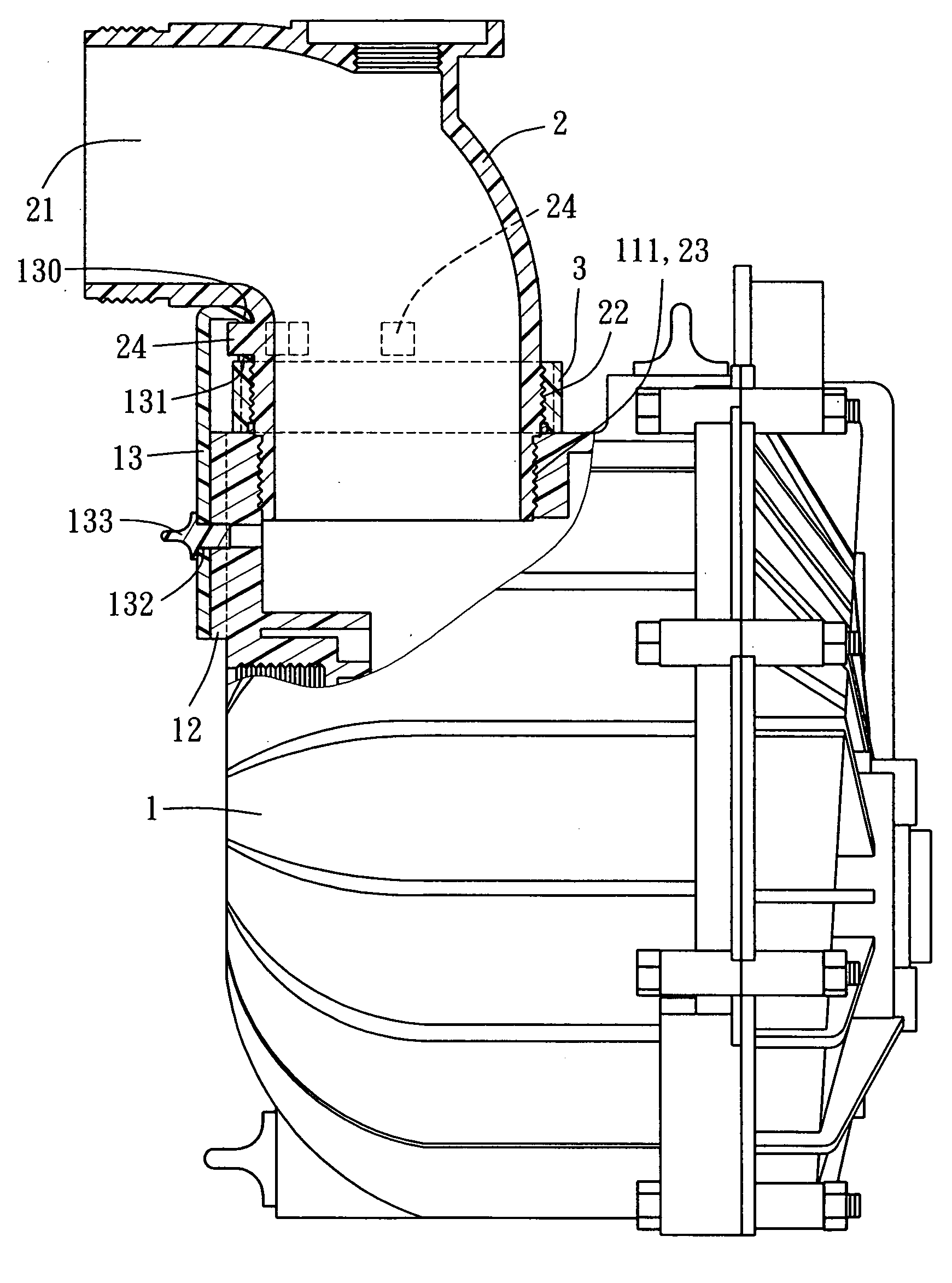 Pump having an angle adjustable water outlet