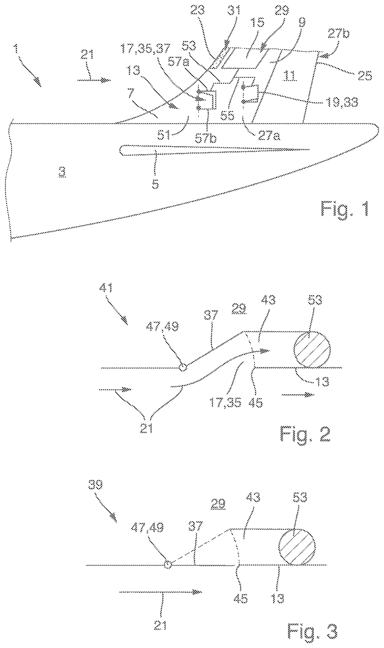 Vertical tail unit for flow control