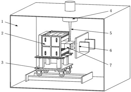 Large-thickness workpiece vacuum preheating and electron beam welding device