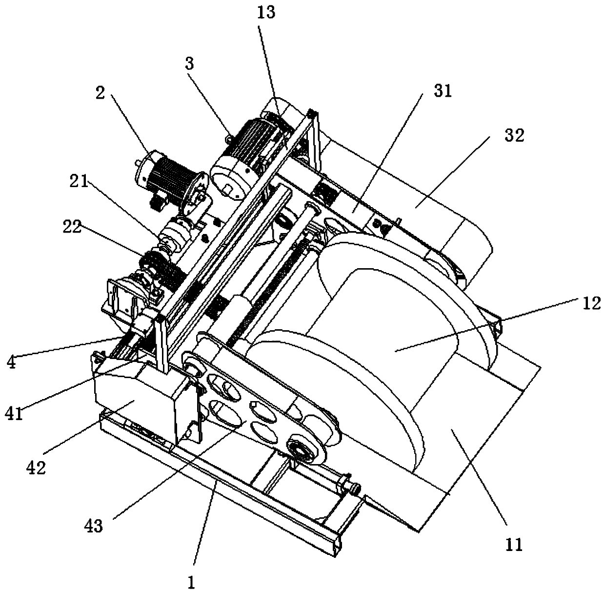 Polyester role winding collection device and operation method thereof