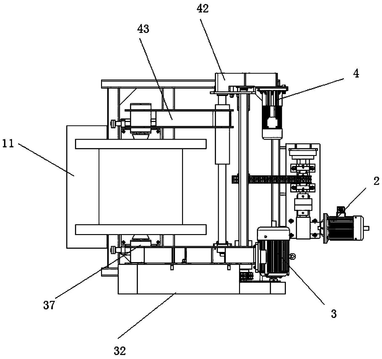 Polyester role winding collection device and operation method thereof