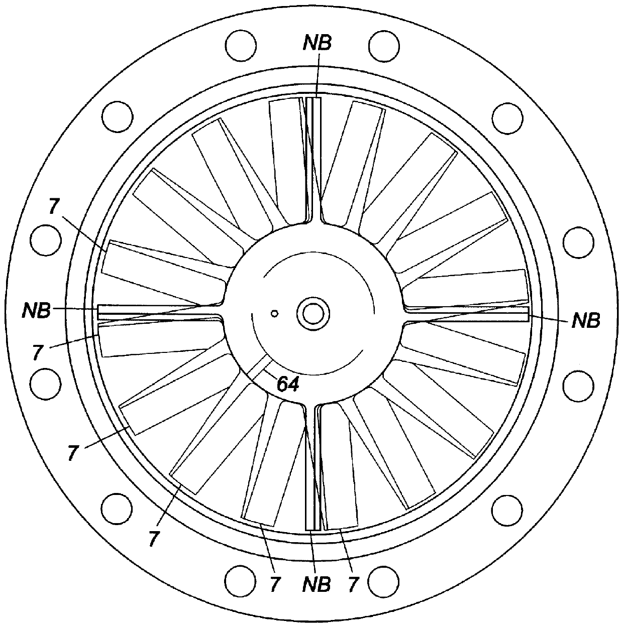 Vacuum pump, blade component and rotor for use in vacuum pump, and fixed blade