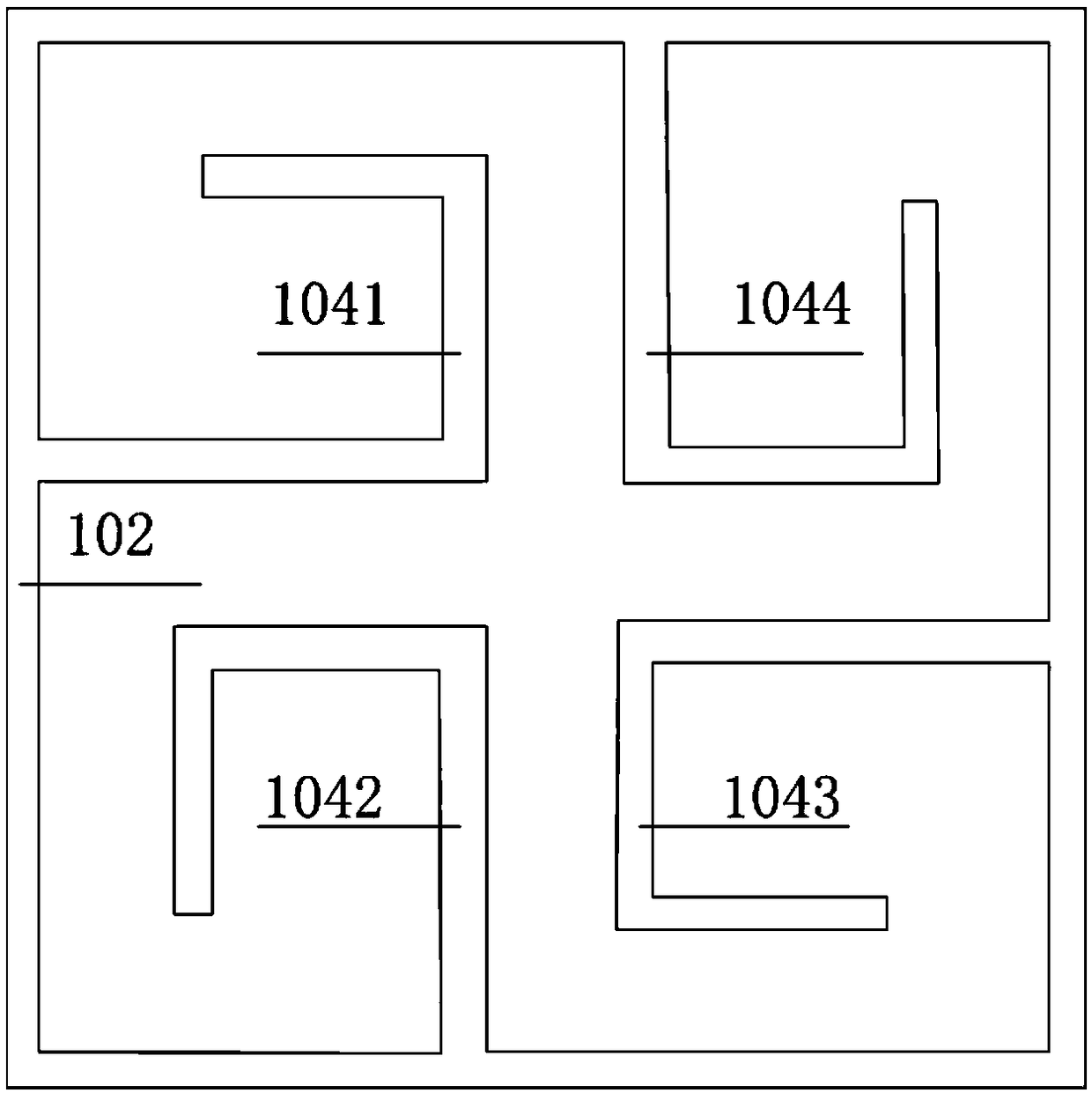 Decoupling structure among multi-input-multi-output antennas