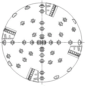 Bidirectional rotary cutter head of rock boring machine and bidirectional rotary boring method