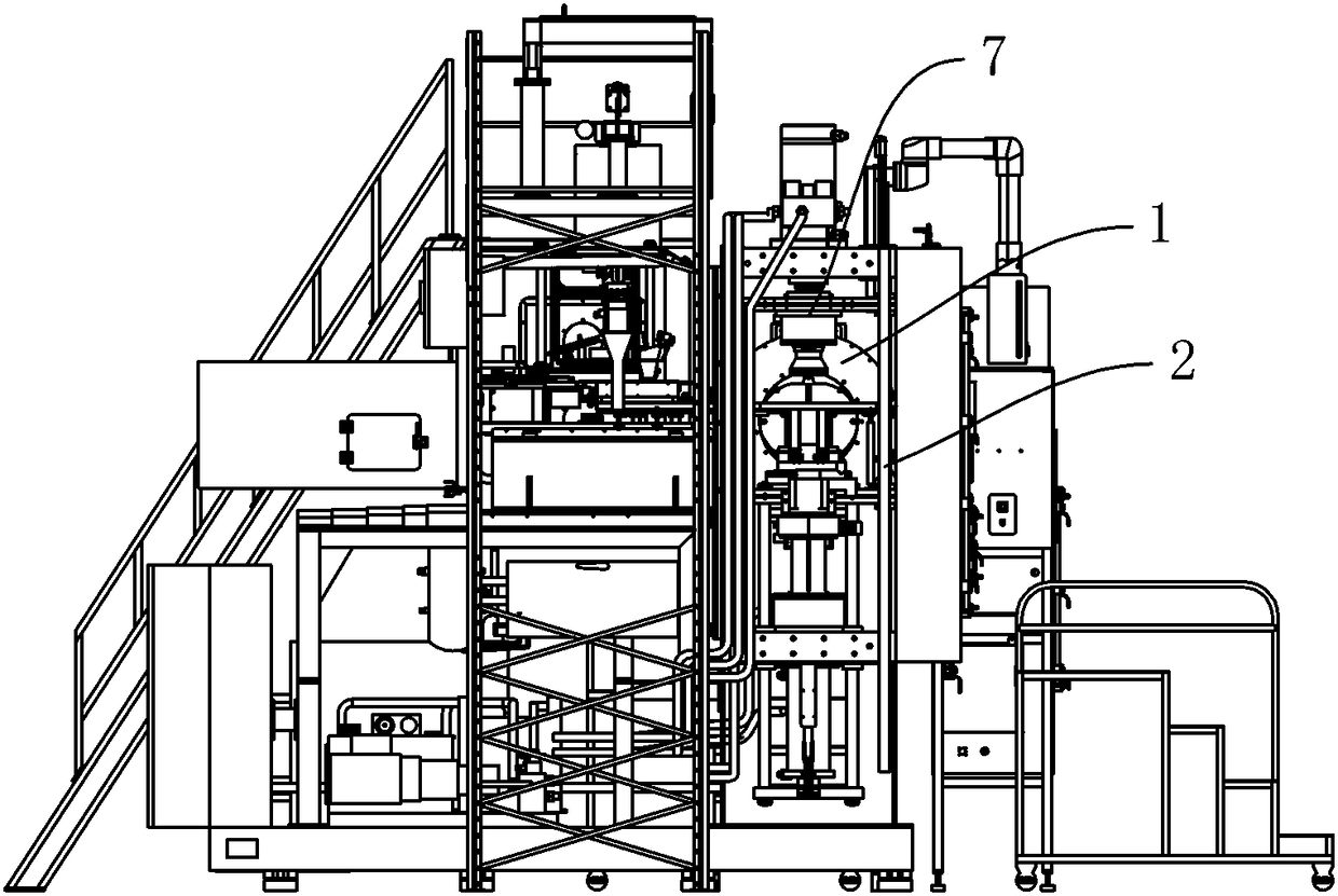 Synchronous rotation pressure-bearing type forming mold structure of magnetic field forming press