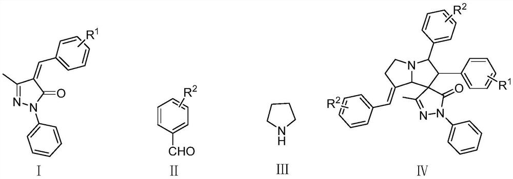 Method for synthesizing (E)-benzylidene spiropyrazole pyrrolizinone compound