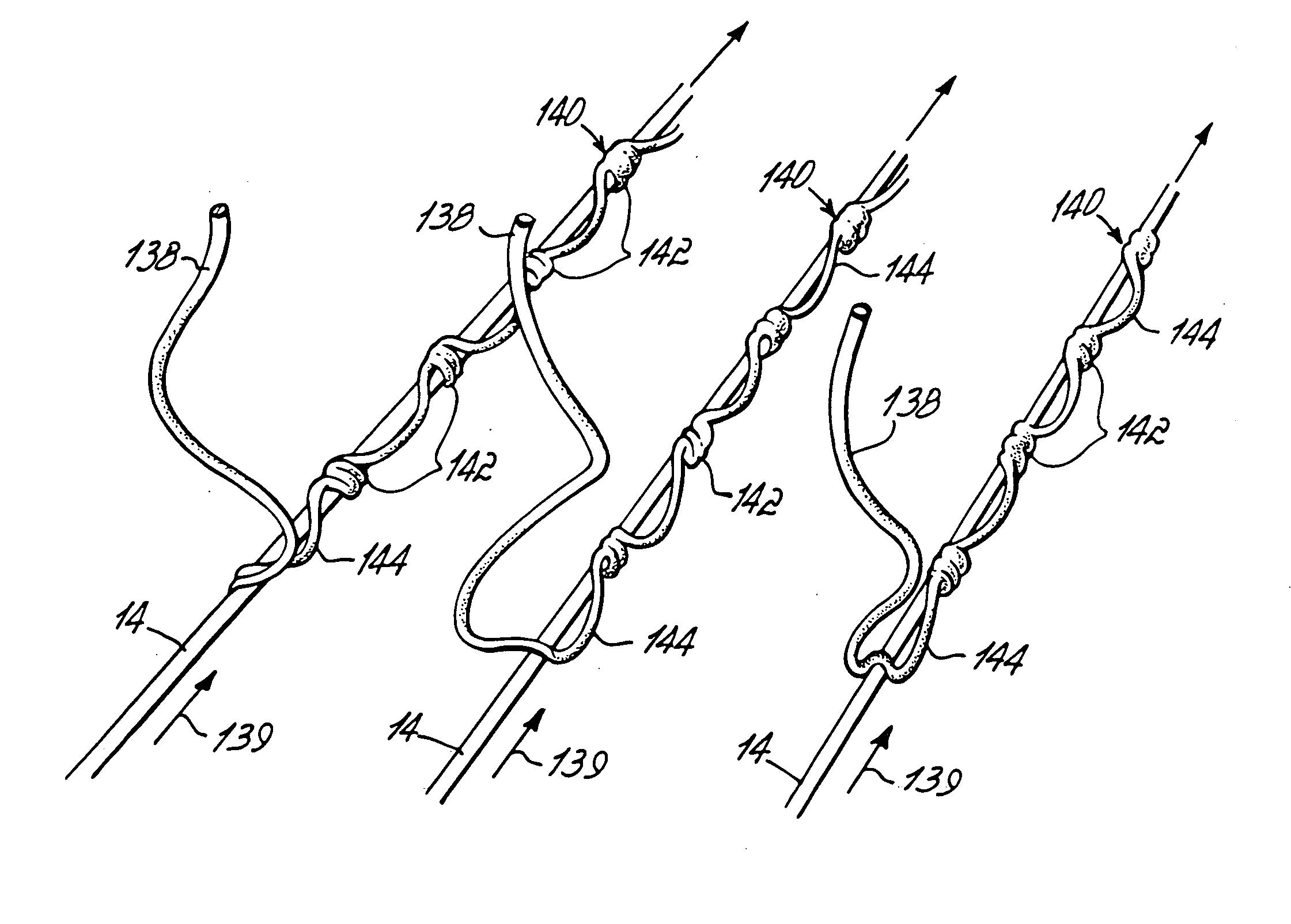 Method of applying a continuous adhesive filament to an elastic strand with discrete bond points and articles manufactured by the method