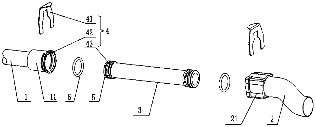 Connecting structure of plug-in pipe fitting