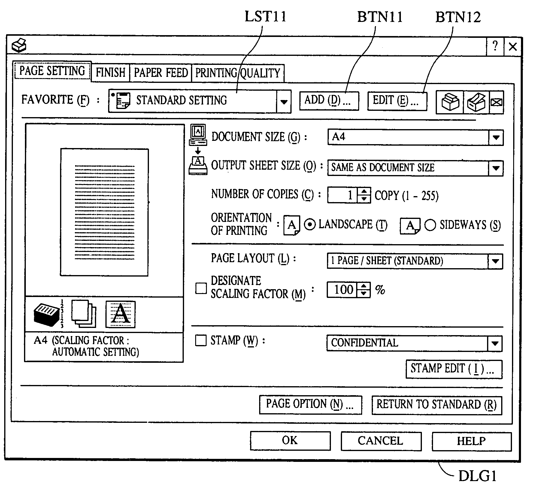 Management of printer settings