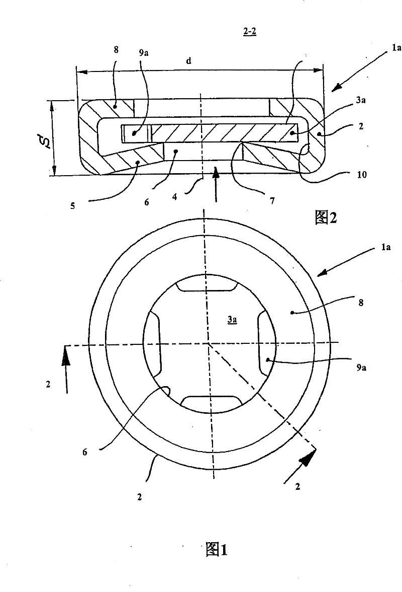 Plate valve for tensioining systems for traction means