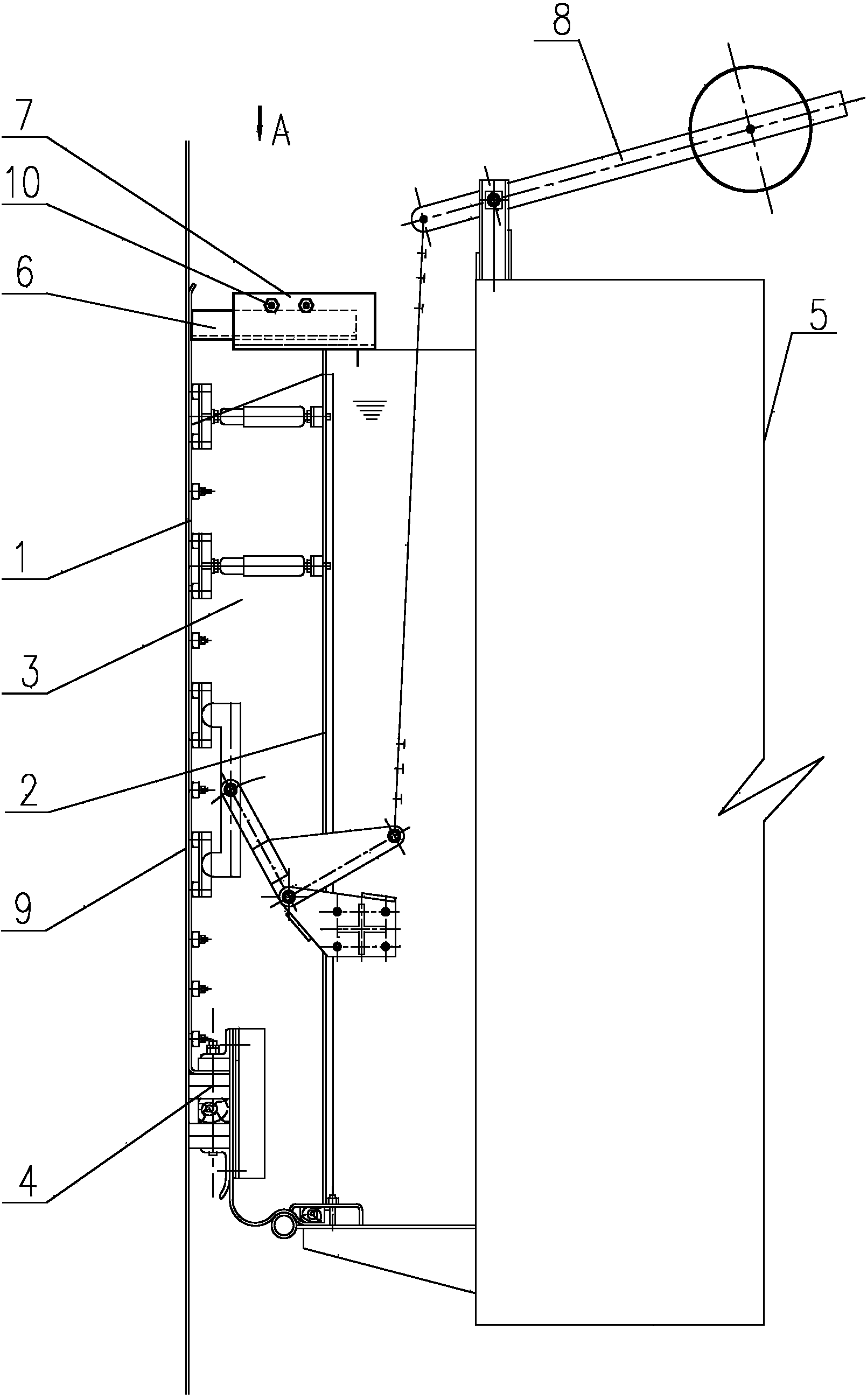 Gas holder piston oil groove separating weir