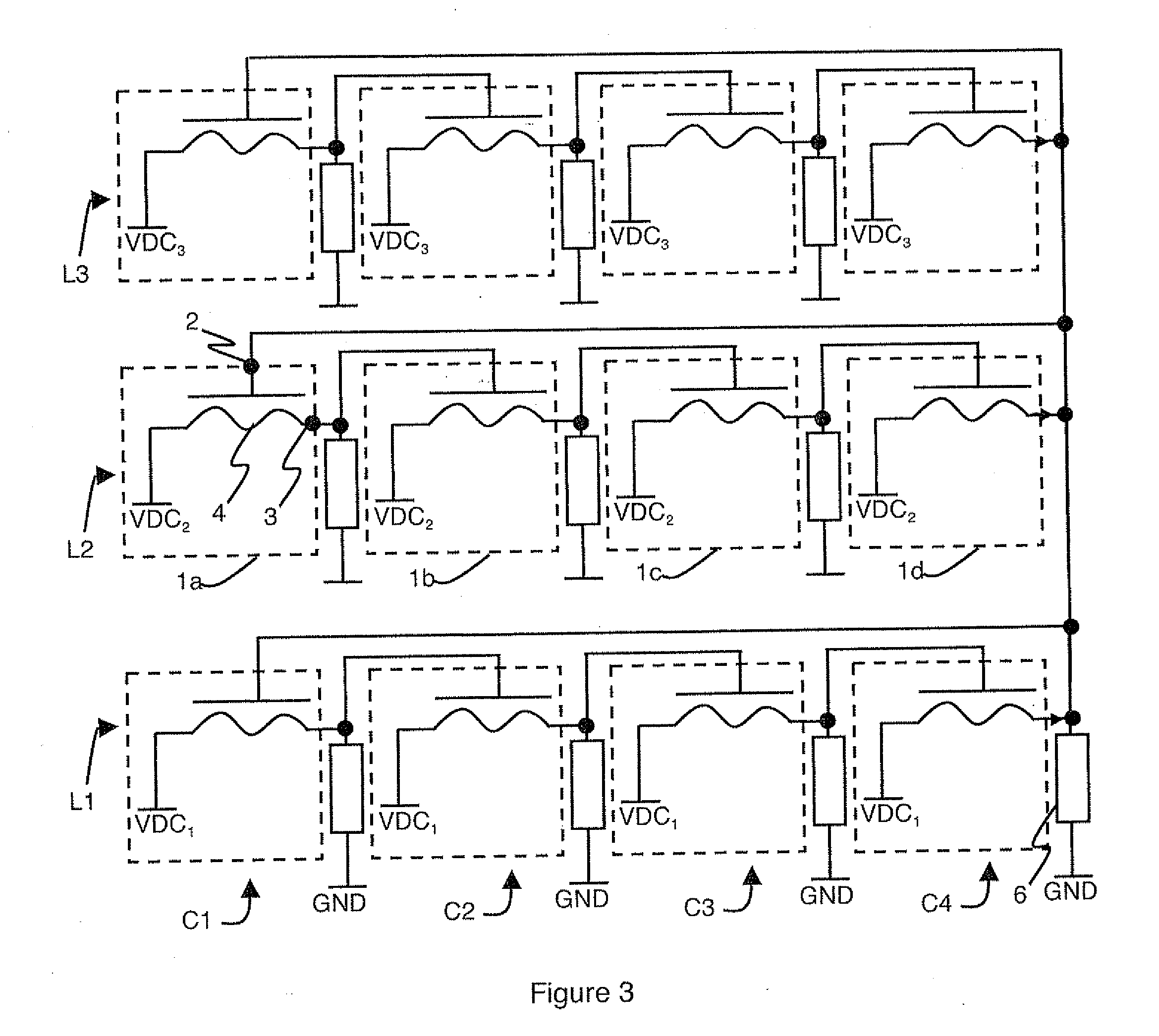 Oscillator based on series of four nanowires