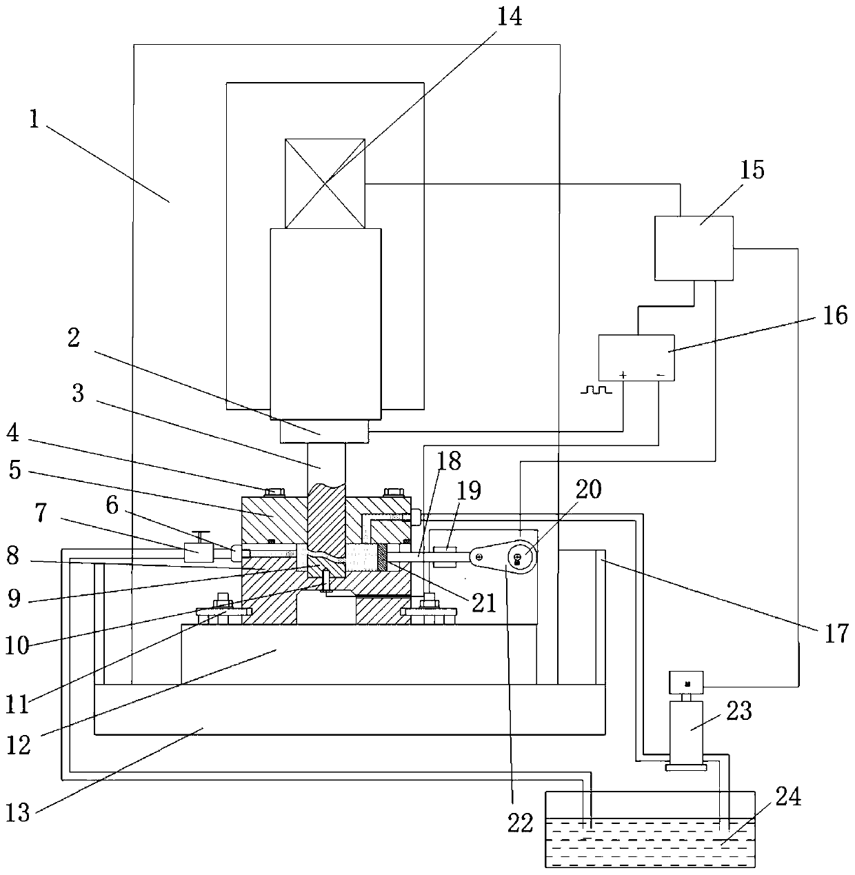 Electrolyte pulse type electrolytic machining device and method