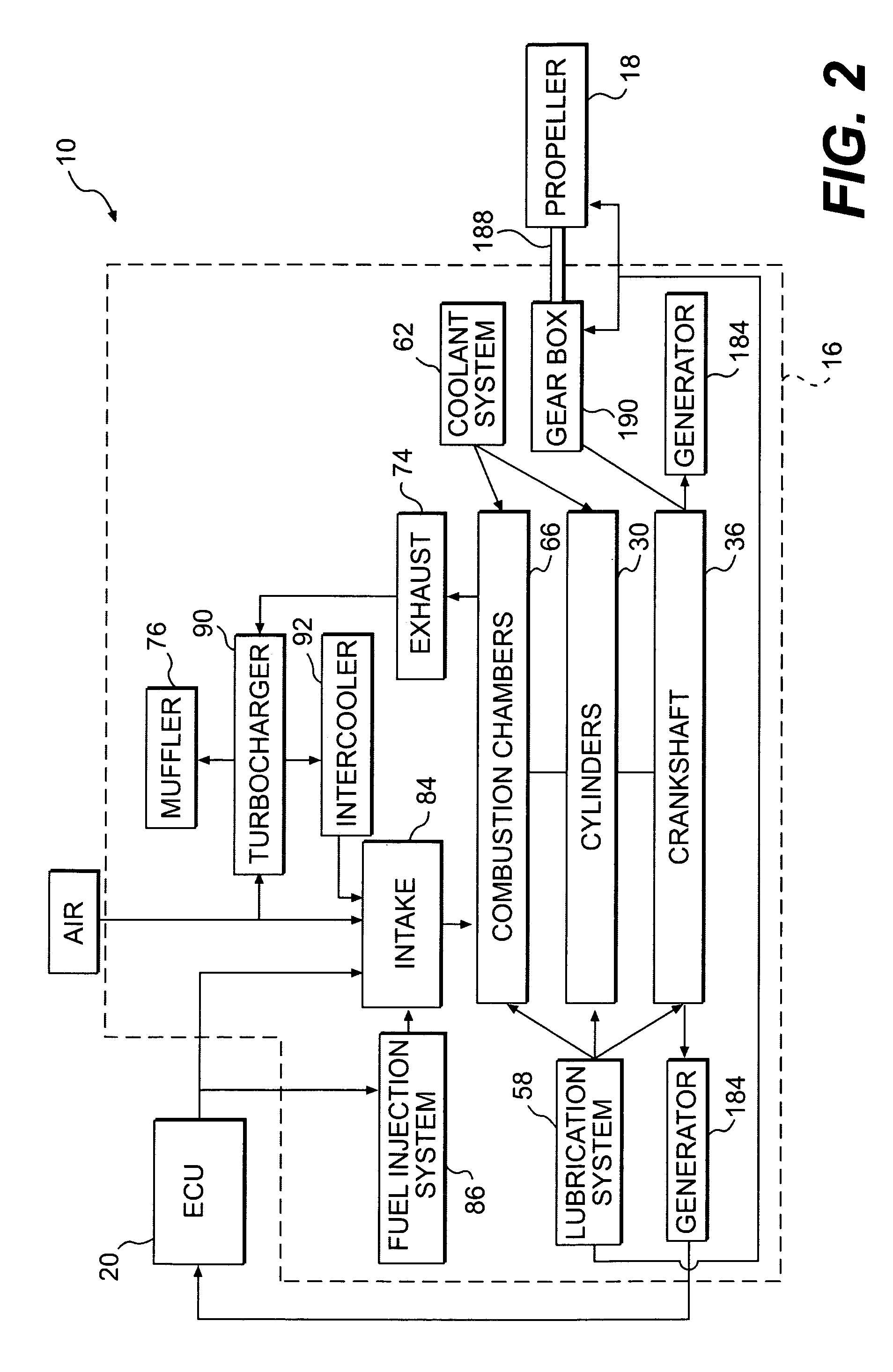 Piston type aircraft engine