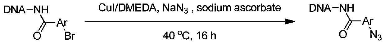 Synthesis method of On-DNA aryl azide compound in construction of DNA coding compound library