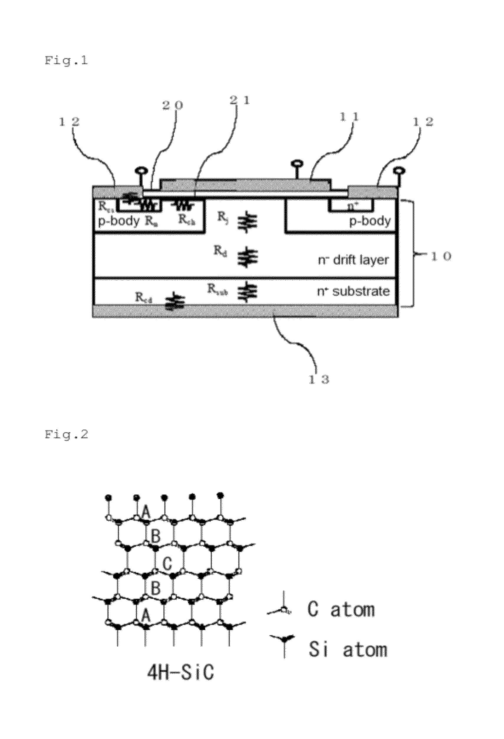 Sic semiconductor element and manufacturing method for same