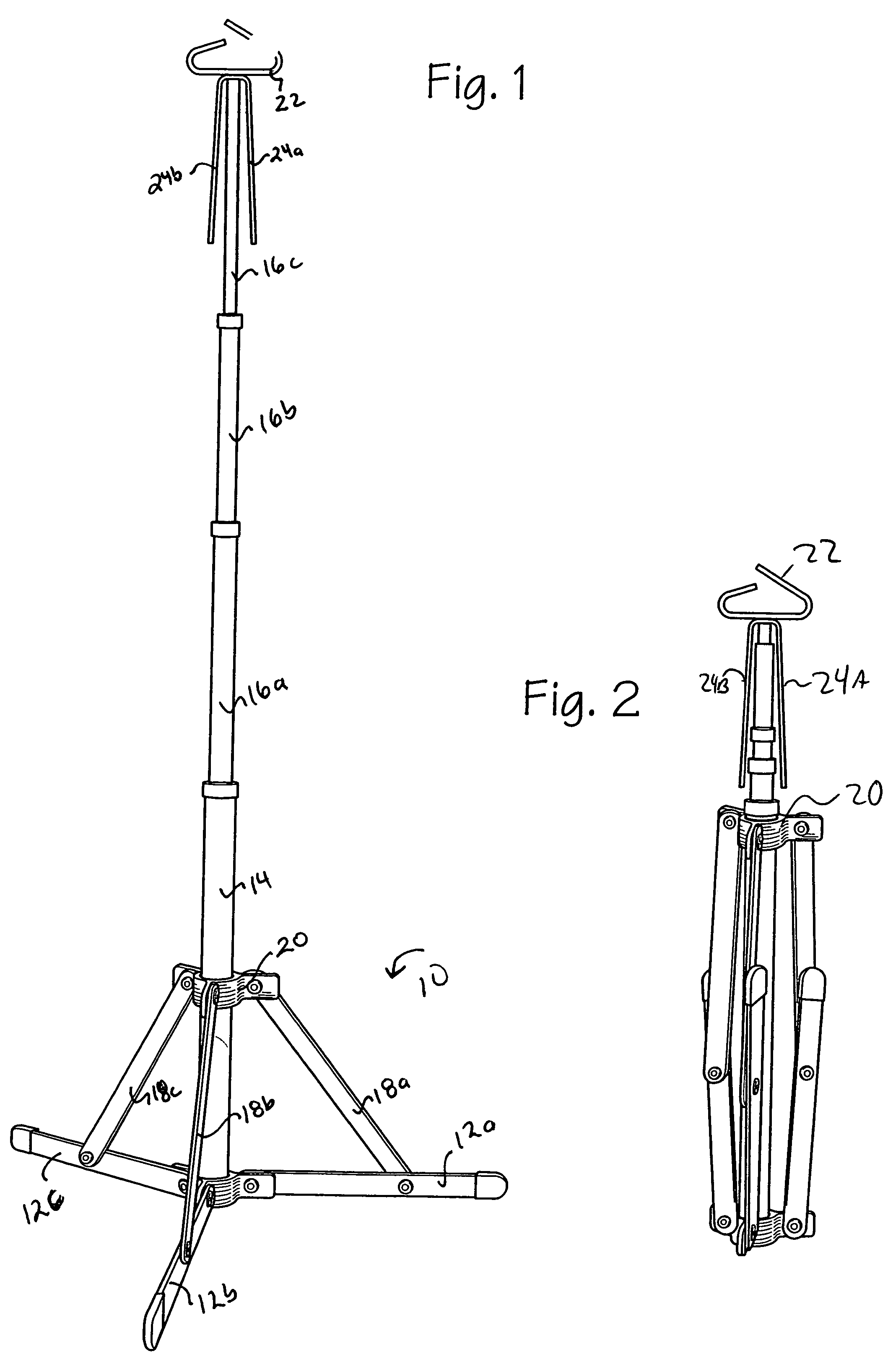 Transportable intravenous bag stand