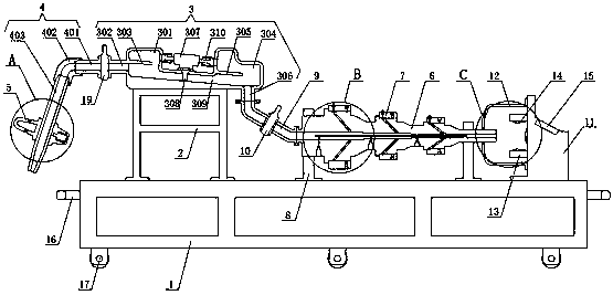 Online sampling detection device for superfine heavy calcium carbonate powder production