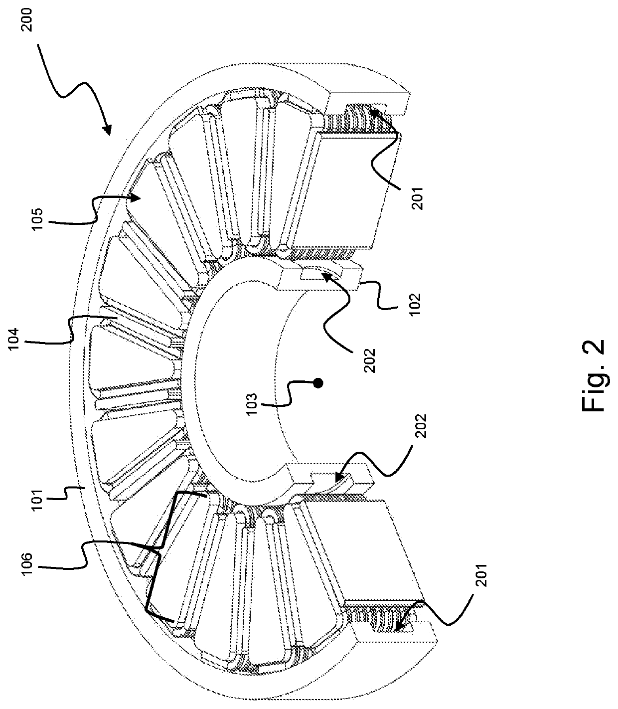 Cooling mechanism of a stator for an axial flux machine