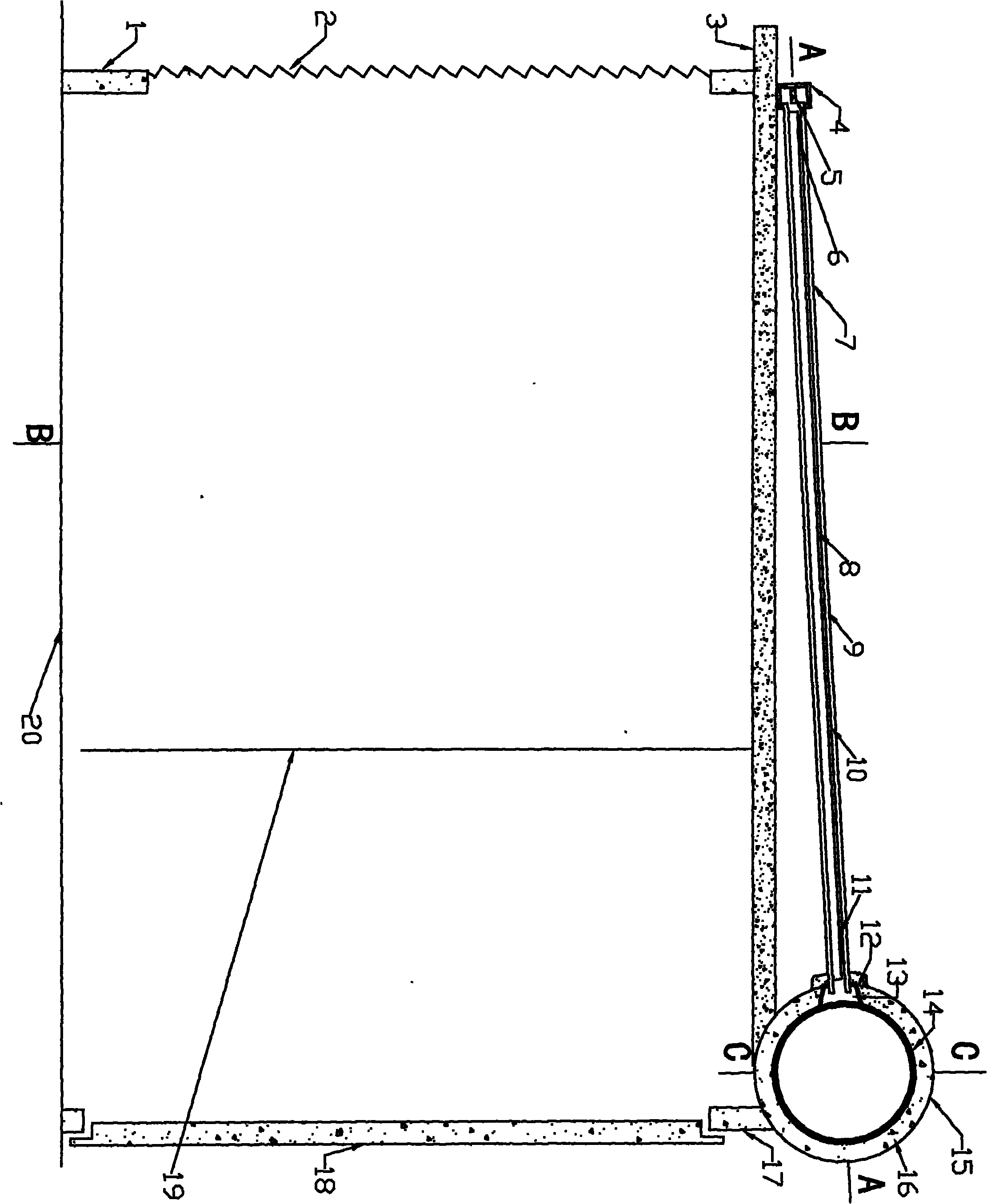 Vacuum pipe flat-roofed solar bathroom