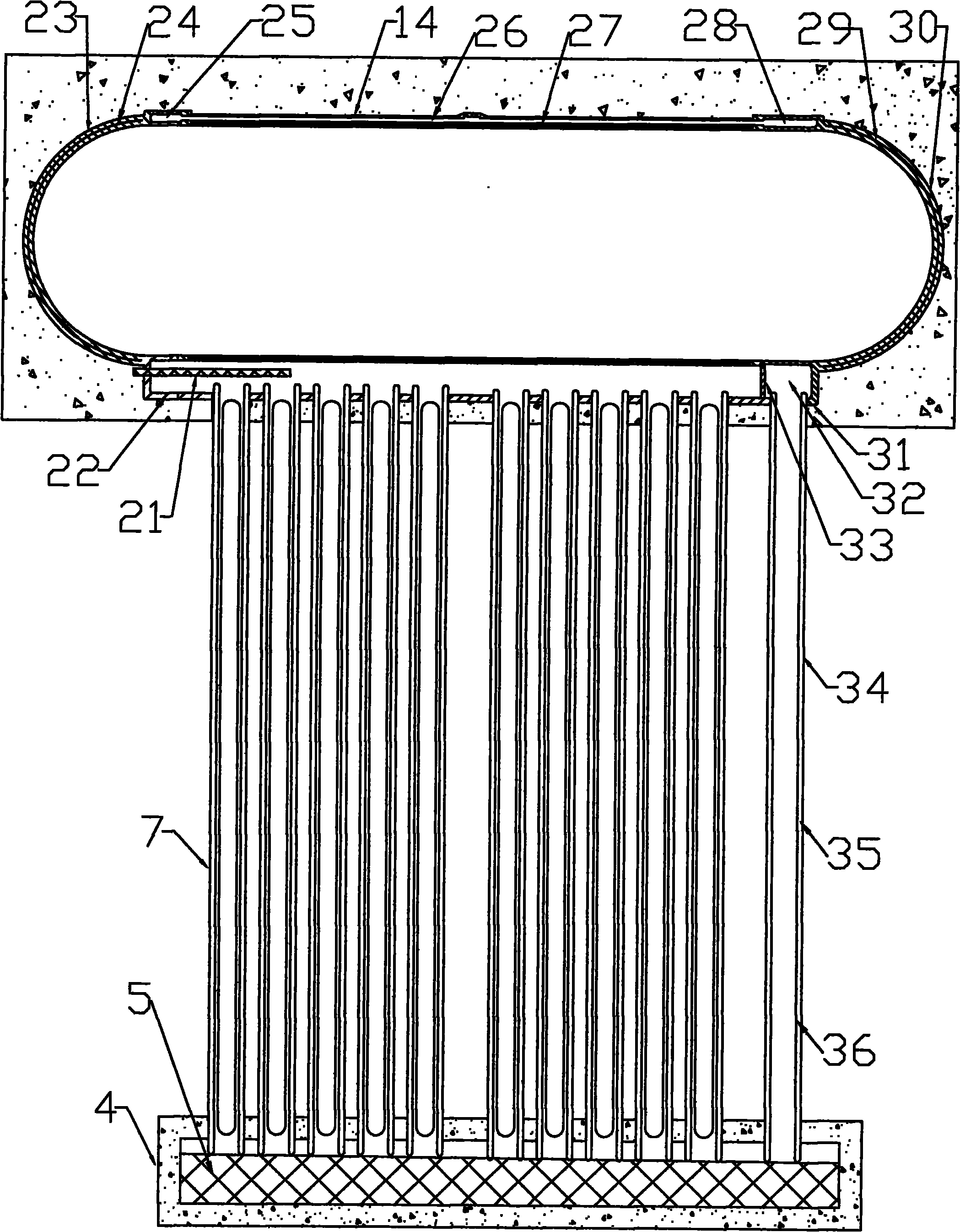 Vacuum pipe flat-roofed solar bathroom