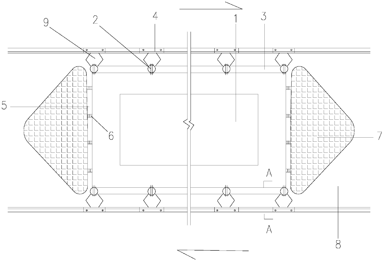 Middle pier anti-collision system and construction method