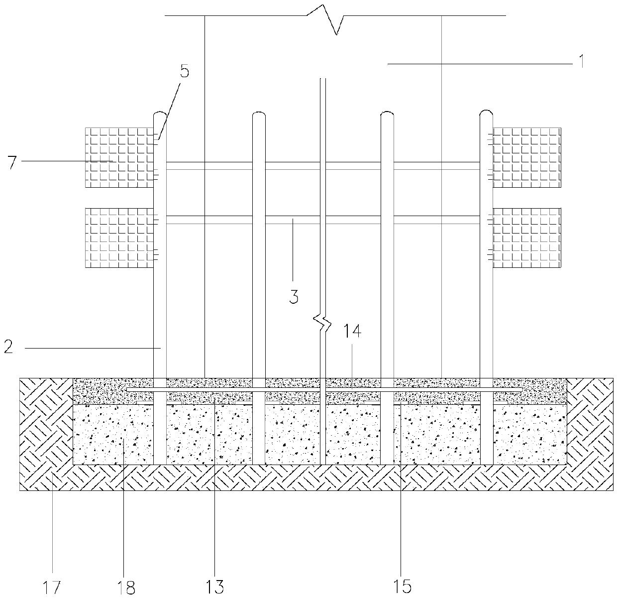 Middle pier anti-collision system and construction method