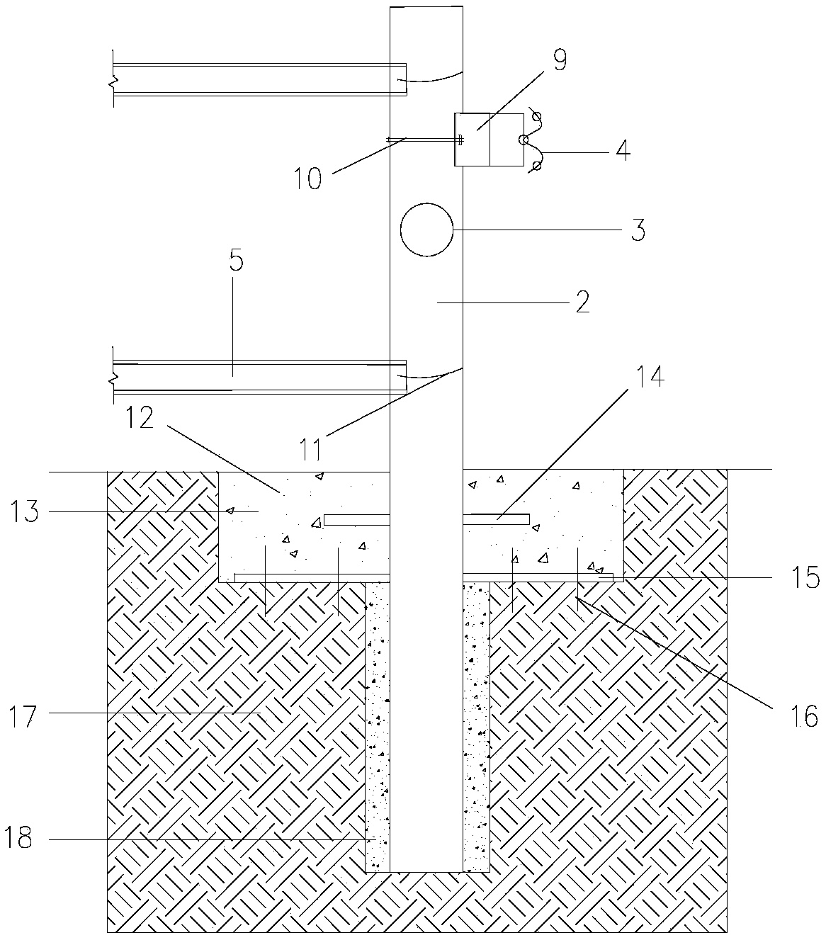 Middle pier anti-collision system and construction method