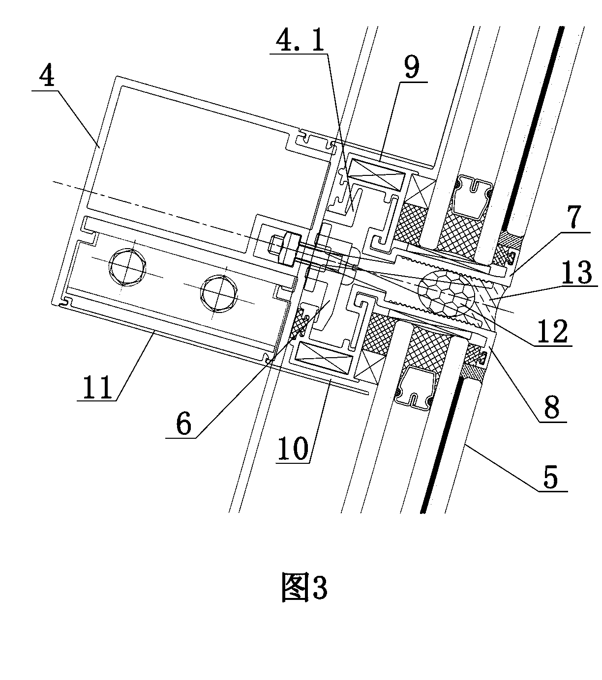 Oblique curtain wall system and installation method thereof