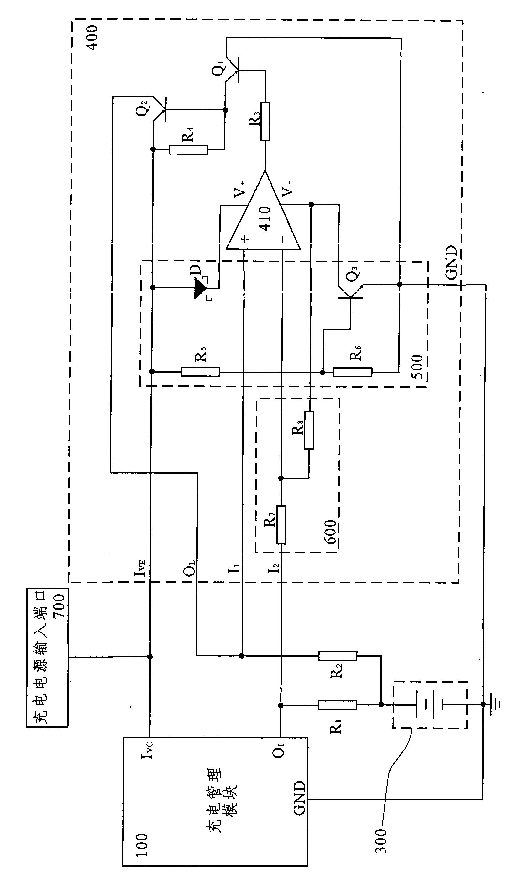 Current amplification quick charge circuit used for hand-hold electronic device