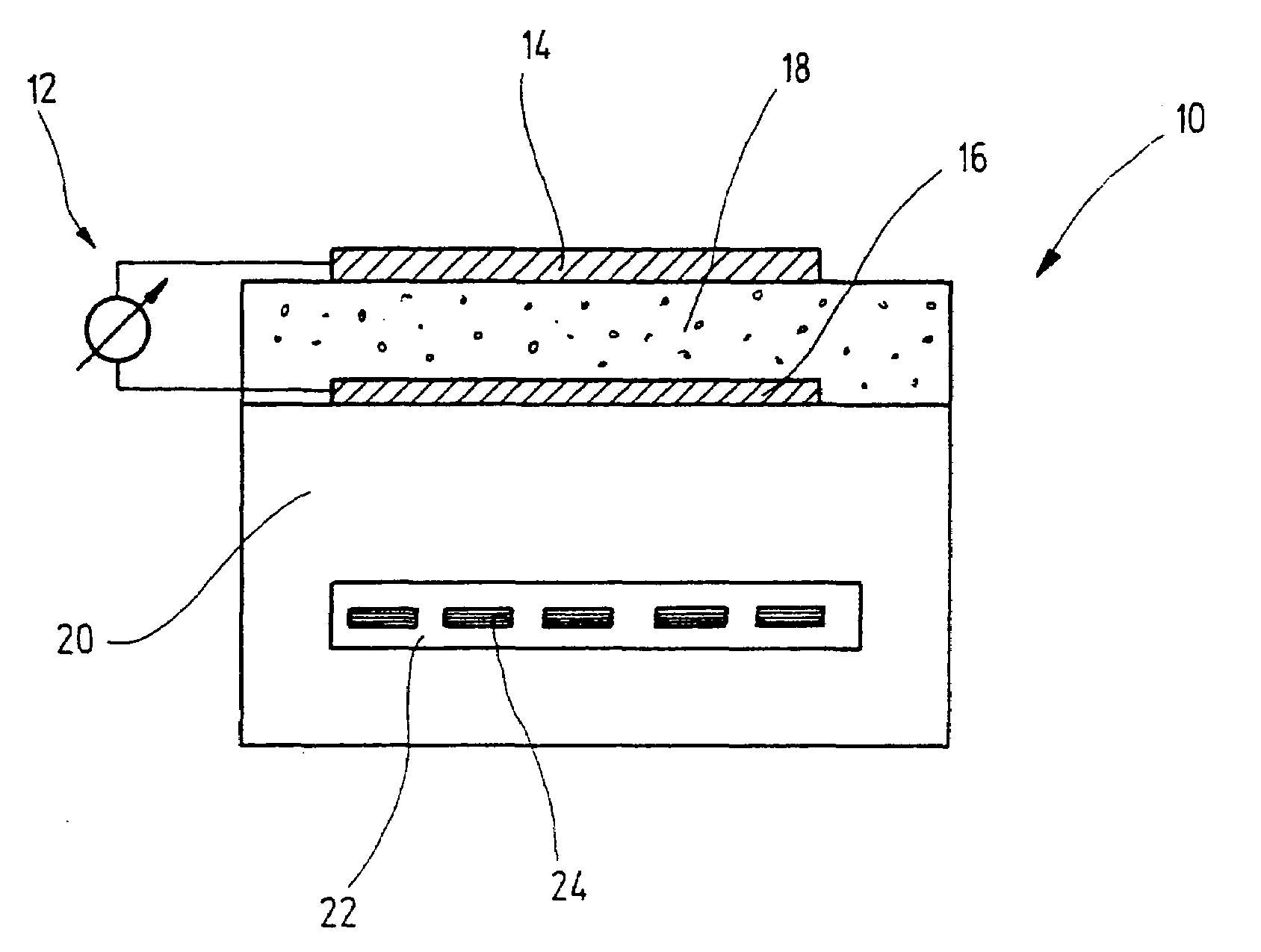 Measuring sensor for the determination of a concentration of gas constituents in gaseous mixtures